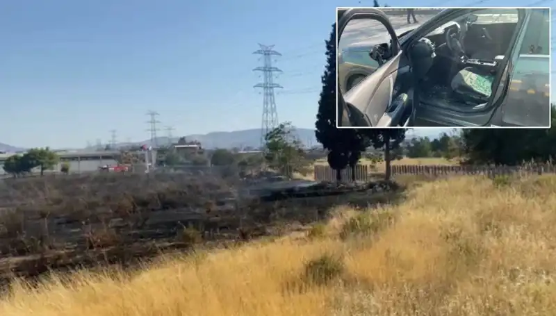 İzmir’de Otluk Alan Yangını AVM Otoparkını Tehdit Etti